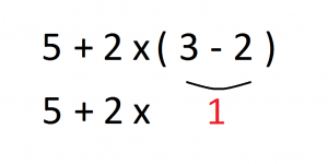 5+2x(3-2) primero