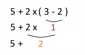 5+2x(3-2) segundo